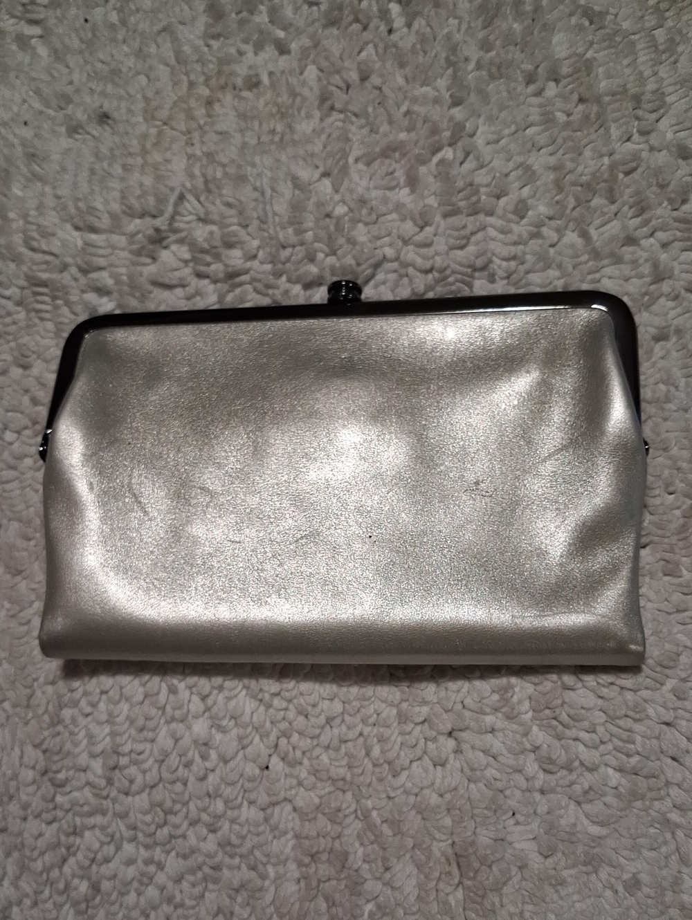 HOBO Silver Metallic Frame Clutch